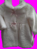 White Cozy Sweater with Pink Bows